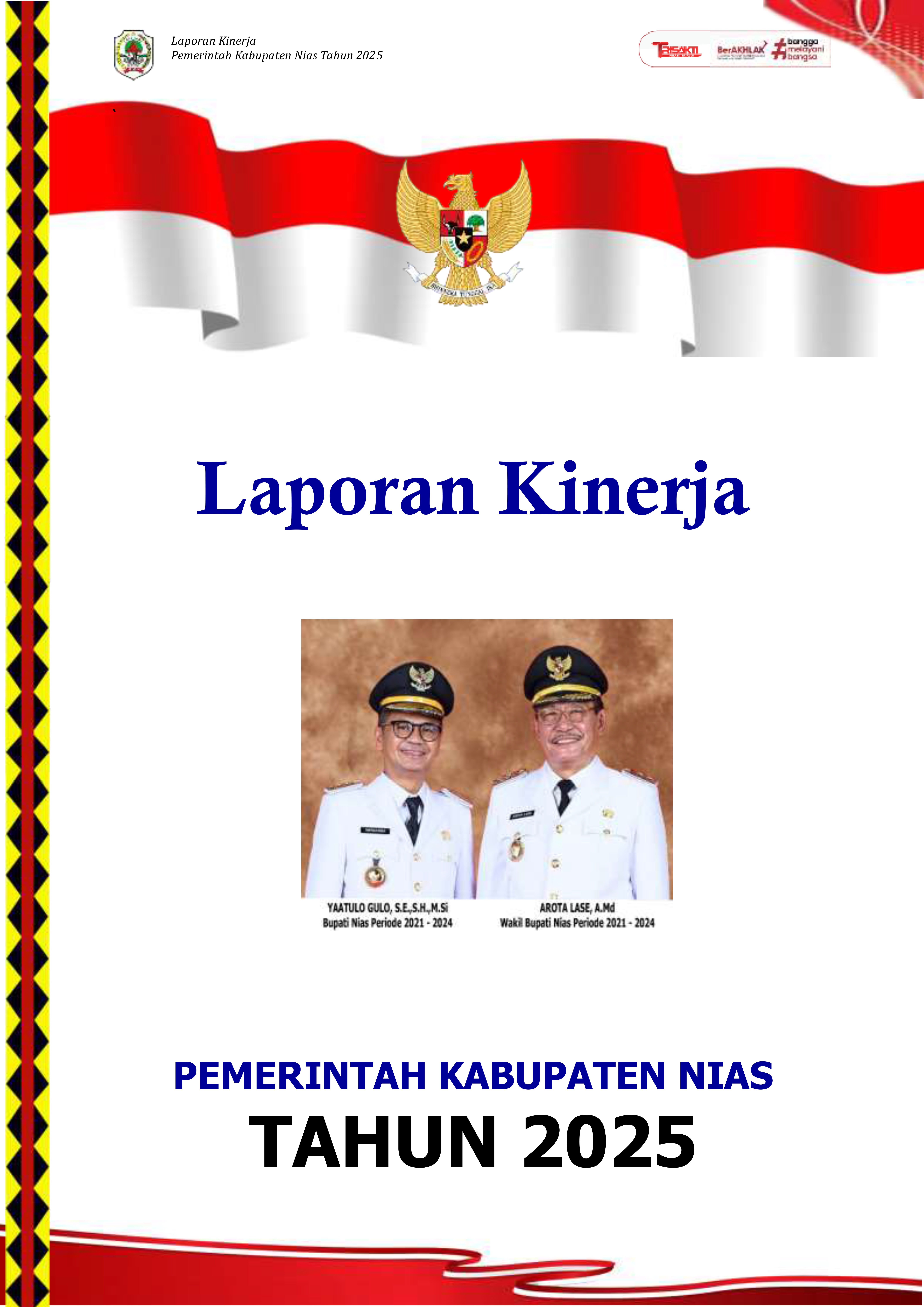 Laporan Kinerja Pemerintah Kabupaten Nias Tahun 2025 (Pelaporan Tahun 2026)